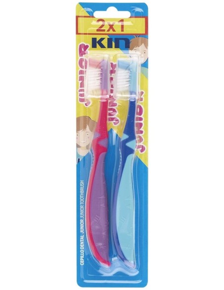 Cepillo Dental Kin Junior 6-12 Años Capuchon 2X1