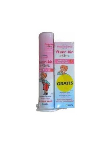 Fluor Kin Infantil Pasta Dentifrica Dosificadora 100Ml + Pasta Dentifrica 50Ml
