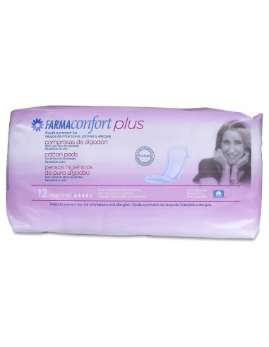 Farmaconfort Plus Compresas Normales Algodón 12Uds