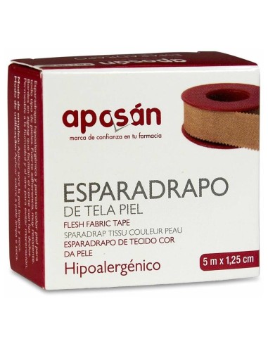 Aposán Esparadrapo De Tela Piel 5 M X 1,25 Cm, 1 Ud