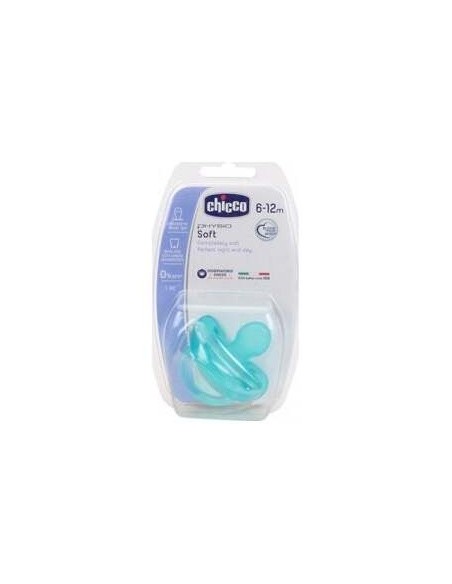 Chicco Physio Soft Chupete Silicona Anatómico 6-12M Azúl