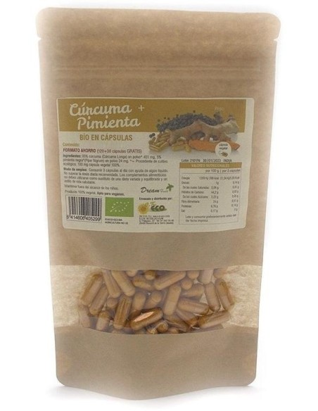 Dream Foods Curcuma + Pimienta Bio 90Caps