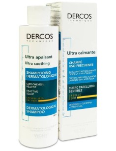 Vichy Dercos Champú Ultracalmante Cabello Seco, 200 Ml