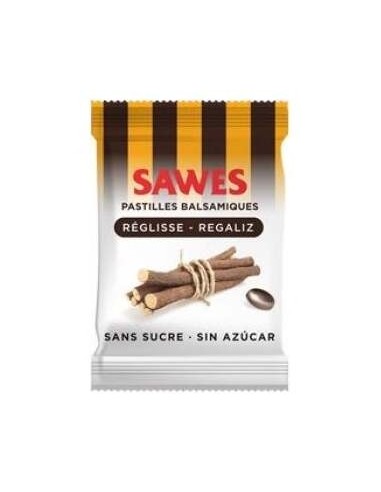 Sawes Pastillas Balsámicas Sin Azúcar Sabor Regaliz Con Vitamina C En Bolsa 50G