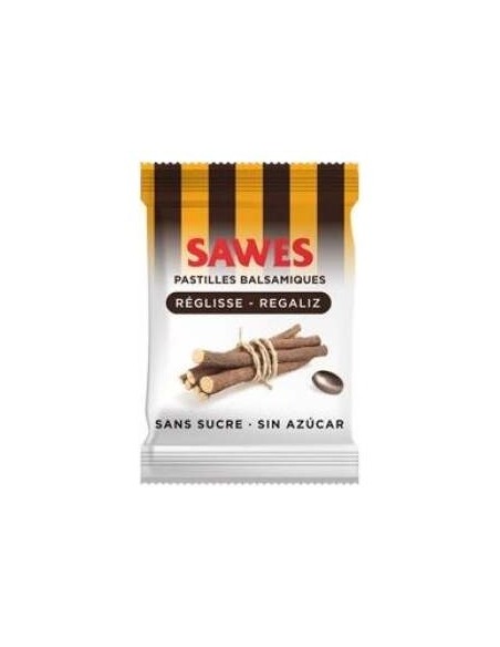 Sawes Pastillas Balsámicas Sin Azúcar Sabor Regaliz Con Vitamina C En Bolsa 50G