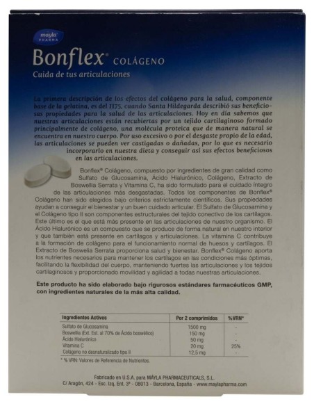 Máyla Pharma Bonflex Colageno, 120 Comprimidos