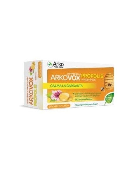 Arkovox Propolis +Vit C Sabor Miel Y Limon 24Comp.