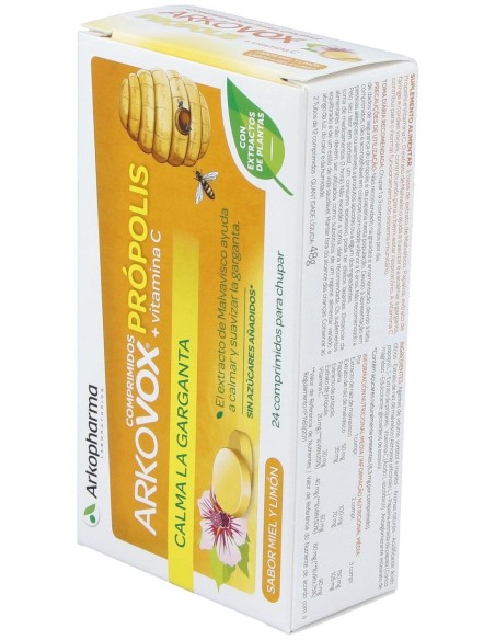Arkovox Propolis +Vit C Sabor Miel Y Limon 24Comp.