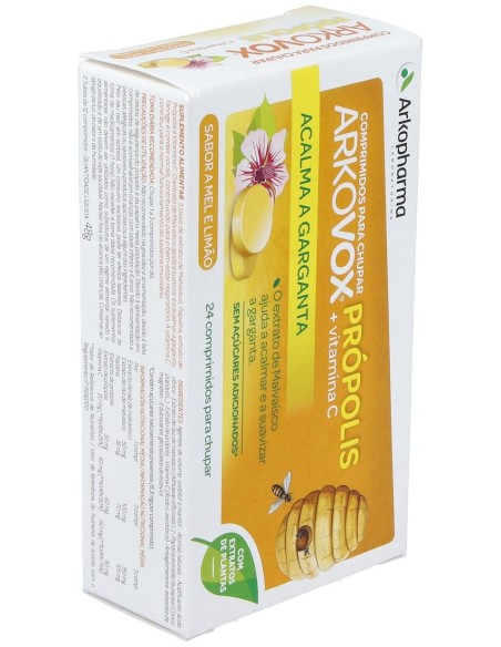 Arkovox Propolis +Vit C Sabor Miel Y Limon 24Comp.