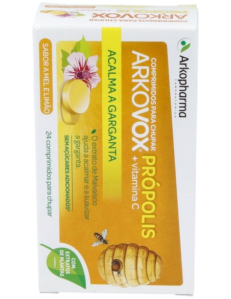 Arkovox Propolis +Vit C Sabor Miel Y Limon 24Comp.
