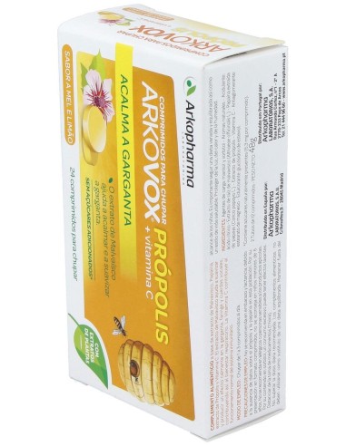 Arkovox Propolis +Vit C Sabor Miel Y Limon 24Comp.