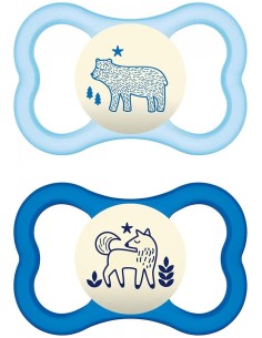 Chupete Air Silic Fisio +6M 2Un Azul