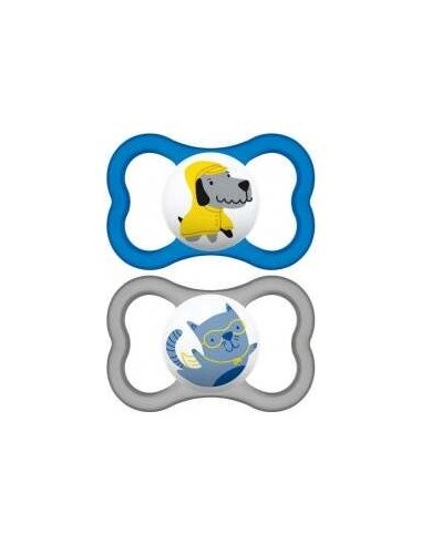 Chupete Air Silic Fisio +6M 2Un Azul