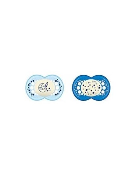 Chupete Silicona Mam Original Night + 16 M Pack Doble Azul