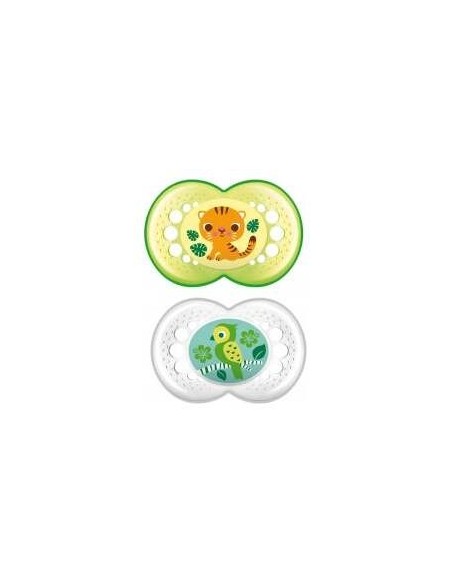 Mam Baby Chupete Silicona Original + 6 M Pack Doble Verde