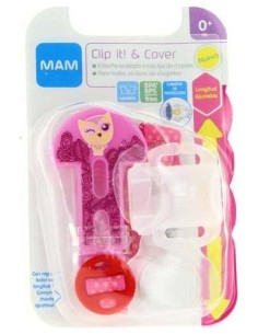 Broche Para Chupete Y Cubierta De Proteccion Mam Clip It! Y Cover Rosa