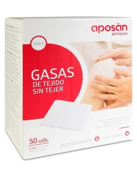 Aposán Gasas De Tejido Sin Tejer Estériles Alta Absorción 50Uds