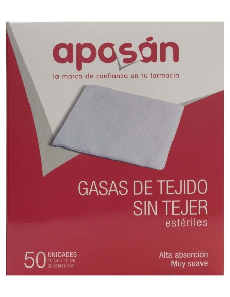 Aposán Gasas De Tejido Sin Tejer Estériles Alta Absorción 50Uds