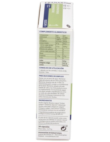 Pranarom Oleocaps+ 1 Vías Respiratorias Bio, 30 Cápsulas