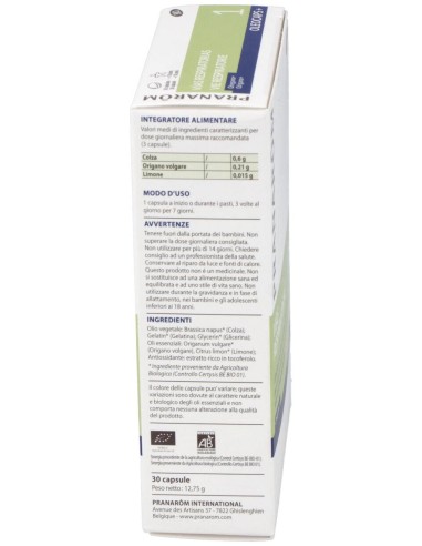 Pranarom Oleocaps+ 1 Vías Respiratorias Bio, 30 Cápsulas