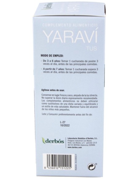 Yaravi Baby Tus Jarabe 250Ml.