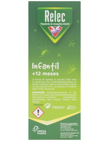 Relec Infantil +6 Meses Repelente 100Ml