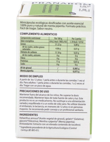 Menta Piperita Aceite Esencial En Perlas 60Perlas