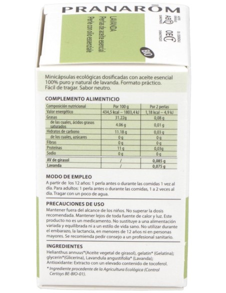 Lavanda Aceite Esencial En Perlas 60Perlas