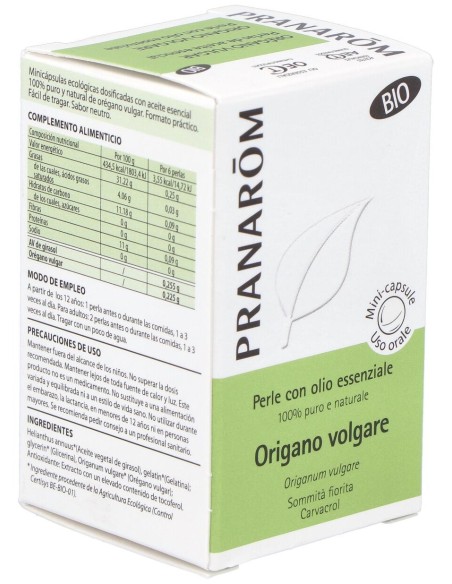 Oregano Vulgar Ac. Esencial En Perlas 60Perlas Bio