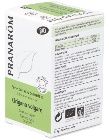 Oregano Vulgar Ac. Esencial En Perlas 60Perlas Bio