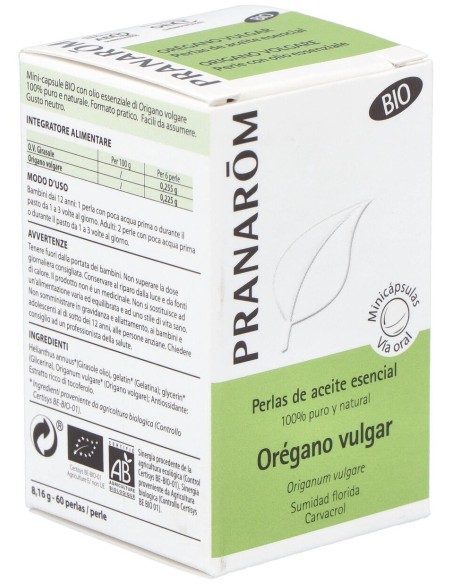 Oregano Vulgar Ac. Esencial En Perlas 60Perlas Bio
