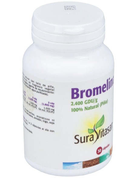 Sura Vitasan Bromelina 2.400 500Mg 30 Cápsulas