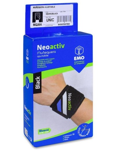 Emo Neoactiv Muñequera Ajustable Negra T-U