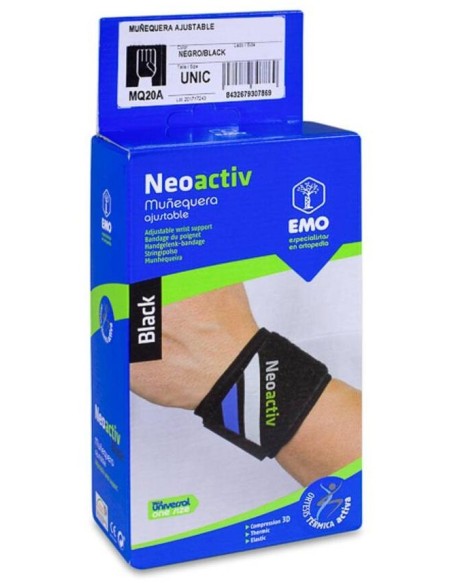 Emo Neoactiv Muñequera Ajustable Negra T-U