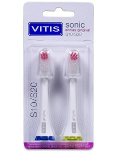 Vitis Sonic S10/S20 Recambio Cepillo Eléctrico Encías 2Uds