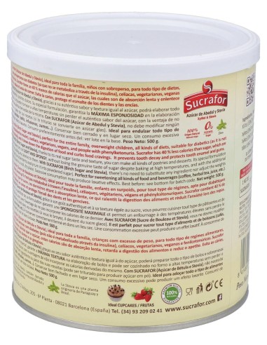 Sucrafor (Azucar De Abedul Y Stevia) 500Gr