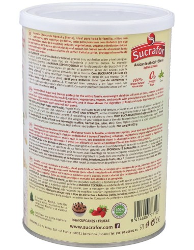 Sucrafor (Azucar De Abedul Y Stevia) 800Gr