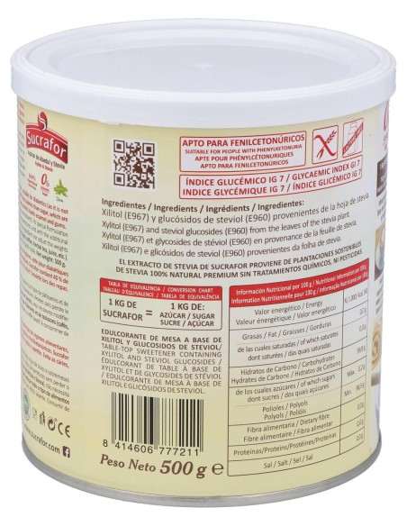 Sucrafor (Azucar De Abedul Y Stevia) 500Gr