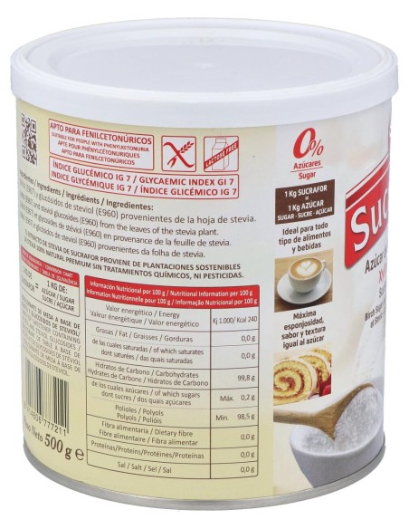 Sucrafor (Azucar De Abedul Y Stevia) 500Gr