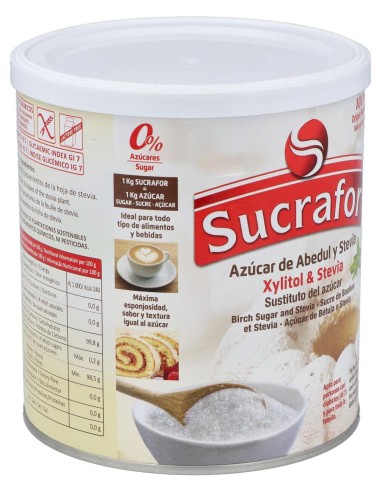 Sucrafor (Azucar De Abedul Y Stevia) 500Gr