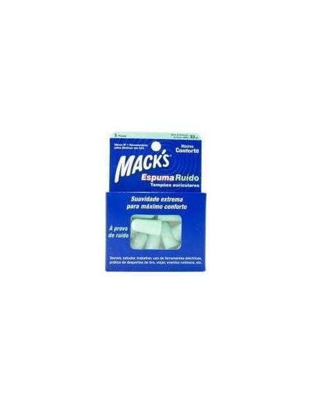 Tapon Oido Macks Espuma Ruido 10 Unidades