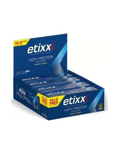 Etixx Pack Barrita Hiperproteica Galleta Y Crema 12X55G
