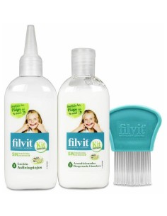 Filvit Kit Antipiojos Loción Dimeticona + Acondicionador + Lendrera, 1 Ud