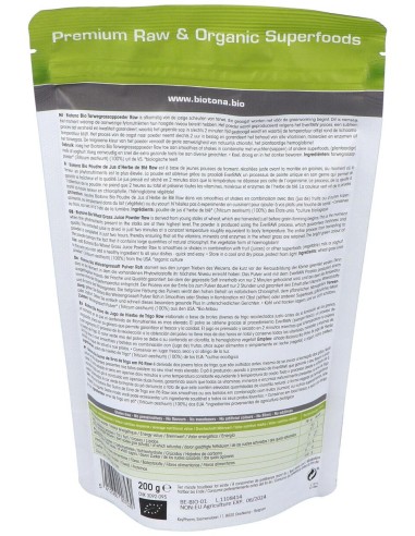 Wheat Grass Raw Jugo De Trigo 200Gr. Bio