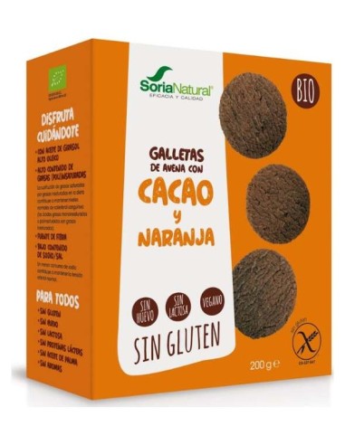 Soria Natural Galletas De Avena Con Cacao Naranja Bio 200G