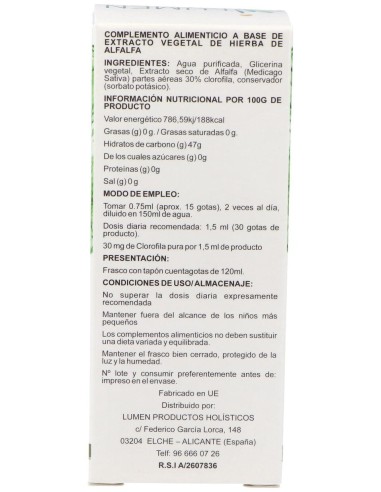 Lumen Clorofila De Alfalfa 120Ml