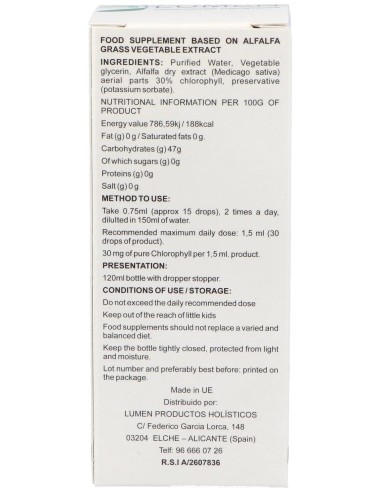 Lumen Clorofila De Alfalfa 120Ml