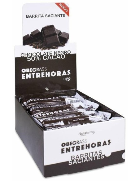 Obegrass Barritas Entrehoras Chocolate Negro, 20 Uds