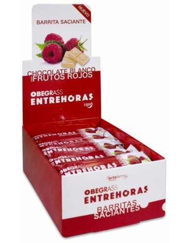 Obegrass Barritas Entrehoras Chocolate Blanco Y Frutos Rojos, 20 Uds