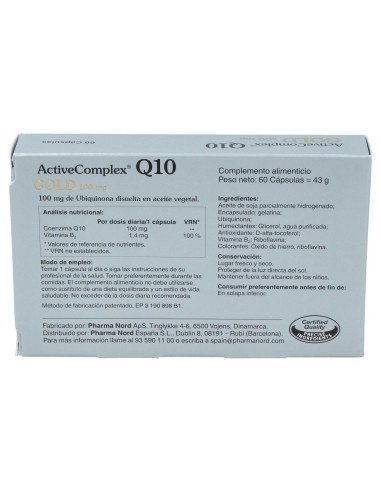 Activecomplex Q10 Gold 100Mg. 60Cap.
